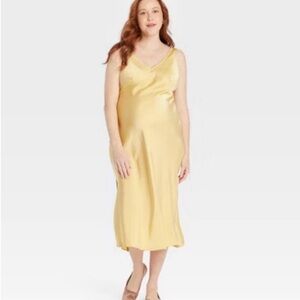 Slip maternity dress yellow